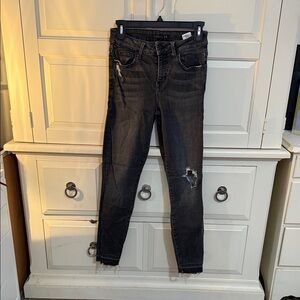 Level 99 Women's Black Ripped Skinny Jeans